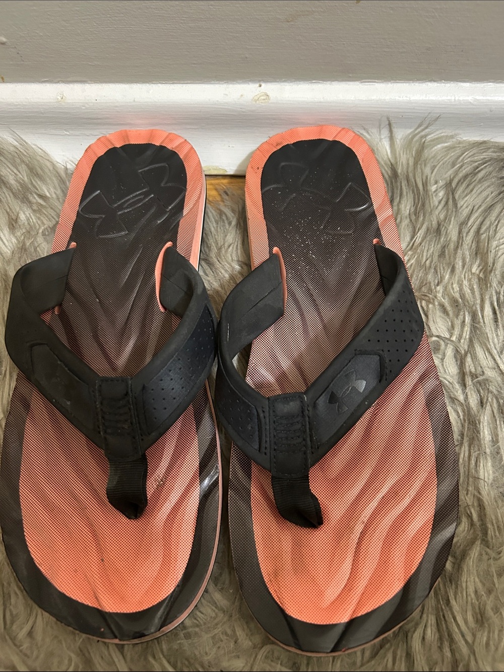 Under Armour Black & Coral Men's Sport Flip Flops